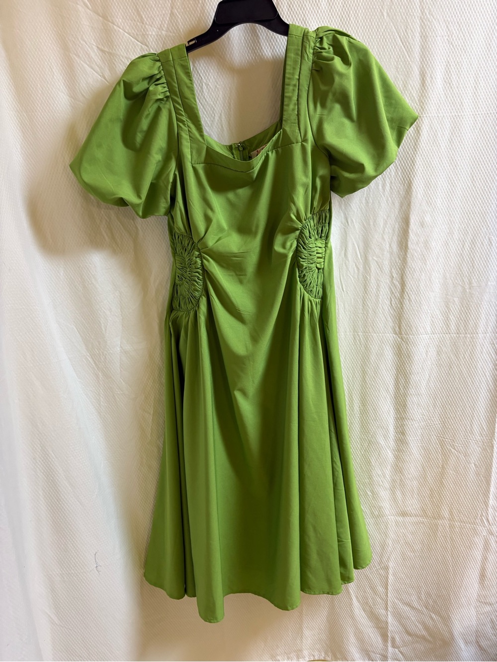 TRULY 4 You Lime Green Puff-Sleeve Midi Dress L EUC